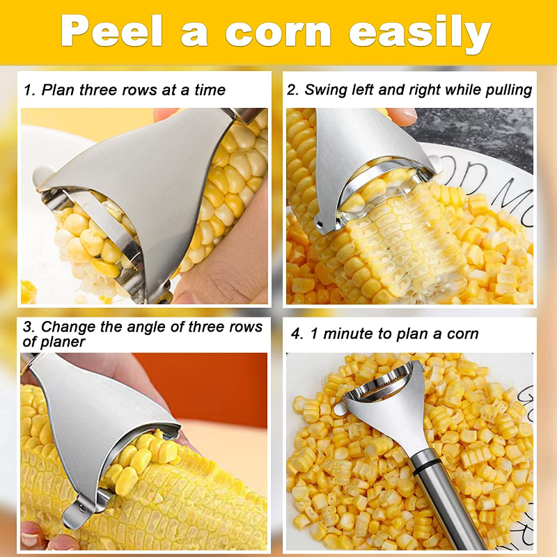 Stainless Steel Corn Stripper Corns Threshing Corn Thresher Stripper Peeler Corn Kerneler Peeler Fruit Vegetable Kitchen Gadgets