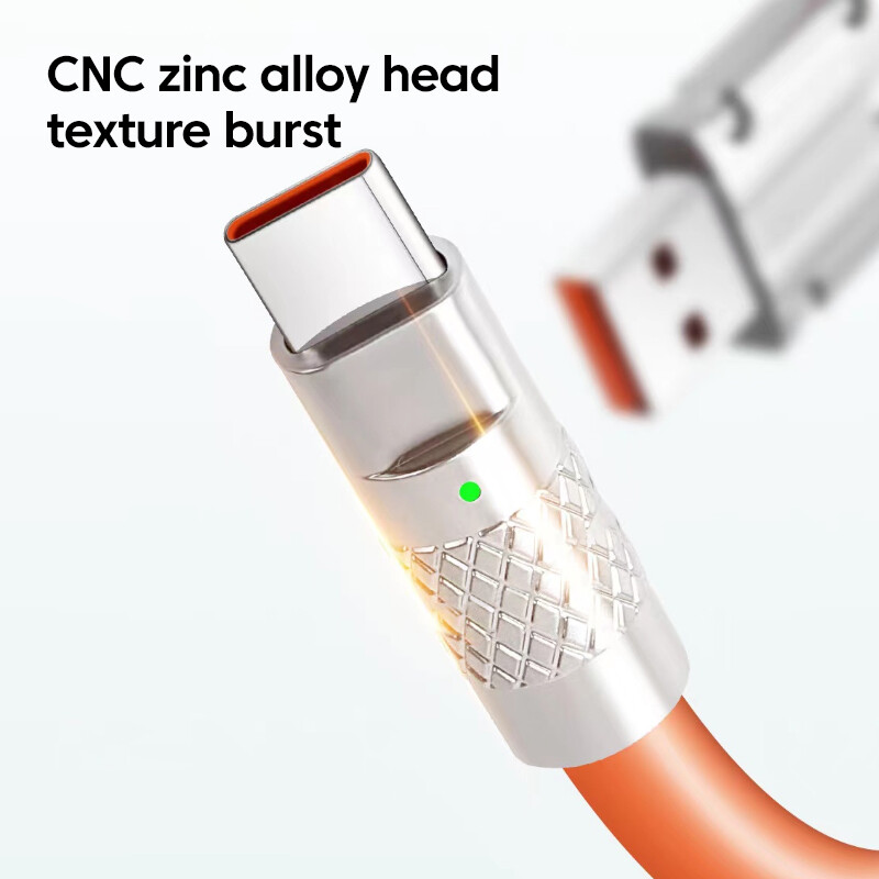 Twitch 120W 6A sạc nhanh loại USB C Cáp Silicone lỏng cáp Micro USB sạc nhanh USB-C các loại cáp sạc 1m/1.5m/2M màu xanh cam