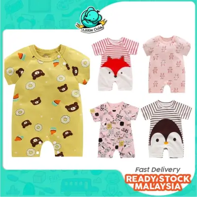 Ready Stock Baju Bayi sejuk Rompers Baby Clothing Cartoon Jumpsuits Newborn Infant kids One Piece Boy Girl Kids Clothes