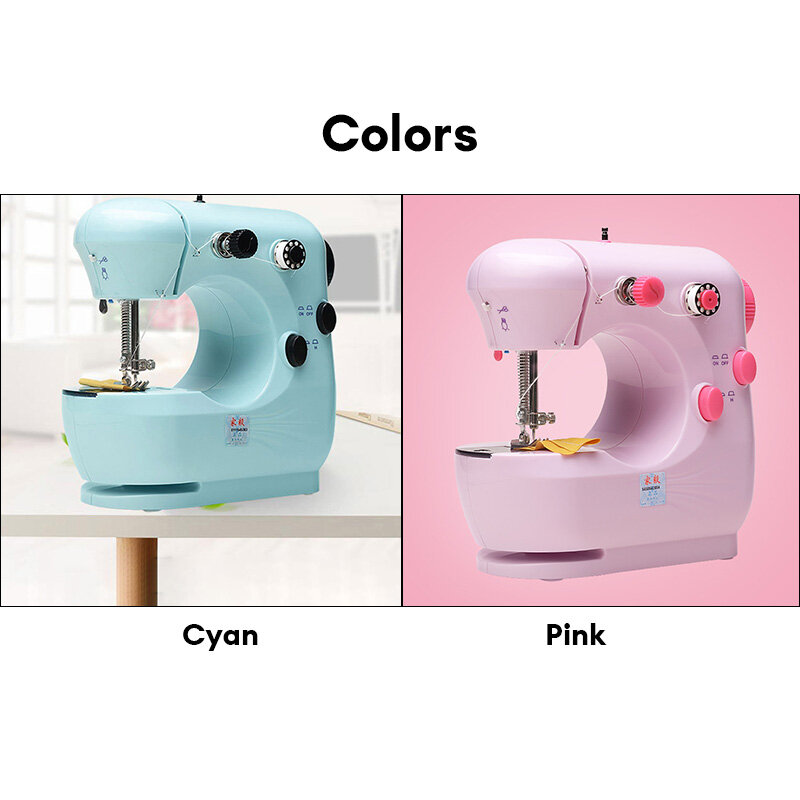 JIASHI Sewing Machine Household Mini Electric Small Handheld Desktop Overlock ABS Plastic Sewing Machine