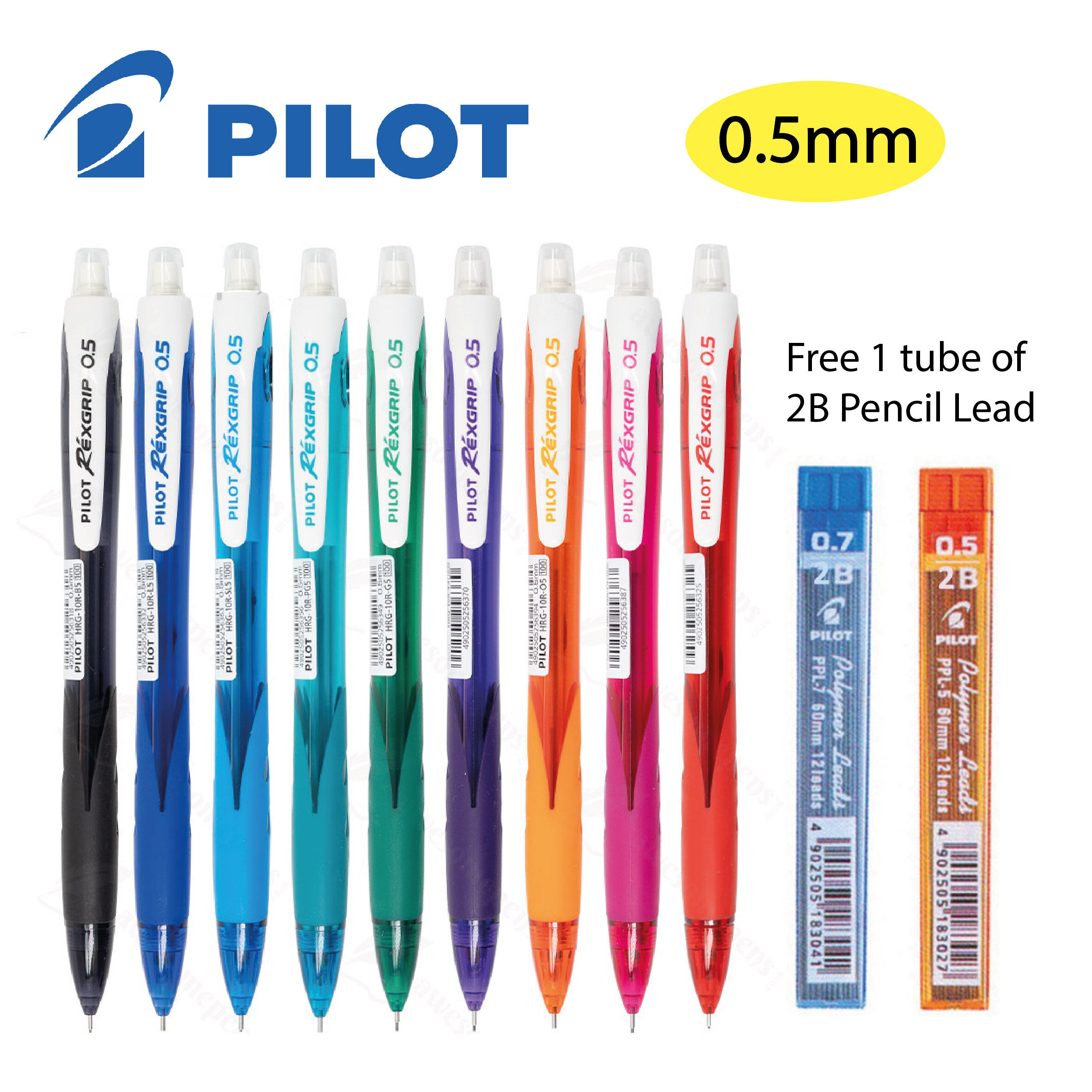 Pilot Rexgrip Mechanical Pencil Mixed Colours HRG10R