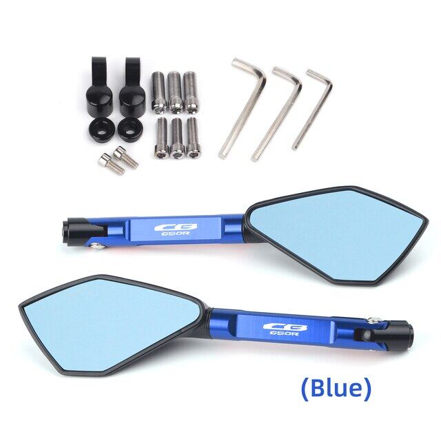 Universal motorcycle mirror cnc se rearview blue anti-glare mirror for honda cb650r cb650 r