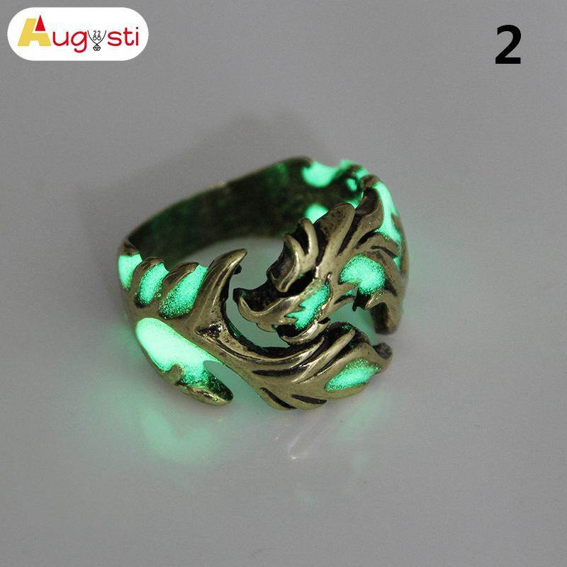 1 Pcs Men Dragon Ring Circle Finger Hoop Luminous Glow in the Dark Gift Jewelry