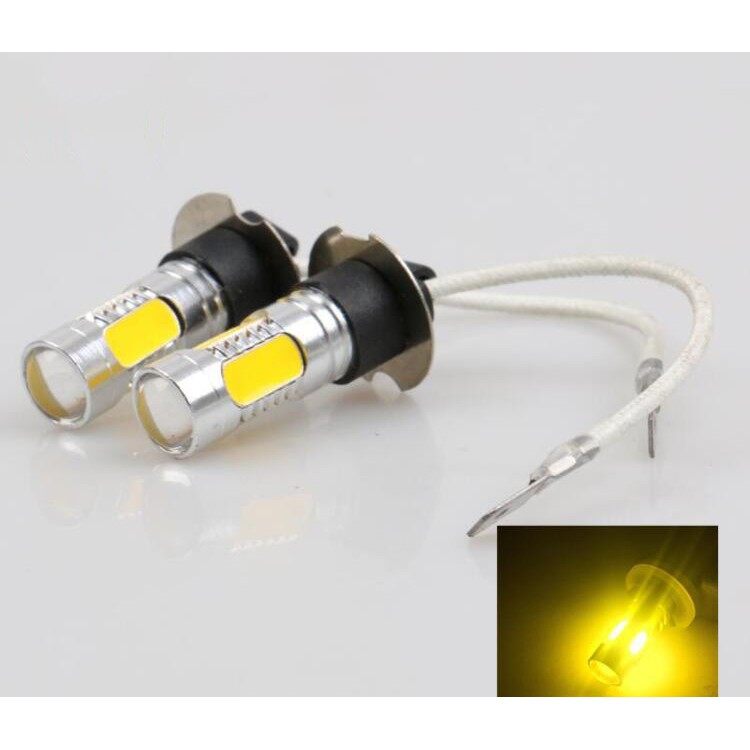 1 Chiếc Đèn LED Sương Mù Màu Vàng Cho Xe Hơi H3, Với Ống Kính Đèn Sương Mù Phía Trước 7.5W
