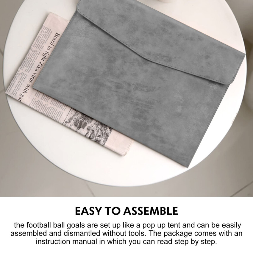 Document Wallets A4 Leather, A4 Document Folder With Press Stud, Business Leather Transparent Wallet A4, Document Organisation For School Office, Homework For Paper, Receipts, Certificates, File Bag, Grey
