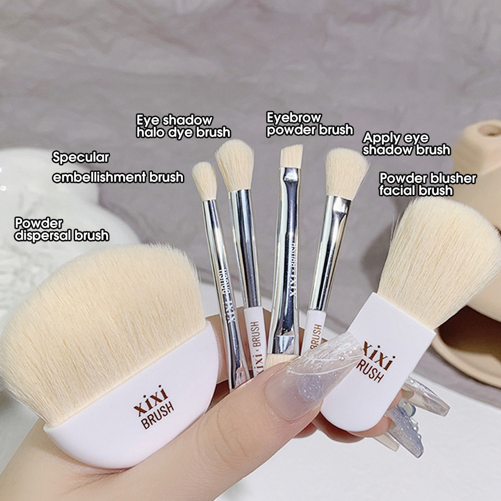 Bộ 6 Cọ Trang Điểm Du Lịch Mini Cọ Che Khuyết Điểm Mềm Cầm Tay Dụng Cụ Đánh Phấn Mắt Nền Làm Đẹp Kèm Hộp