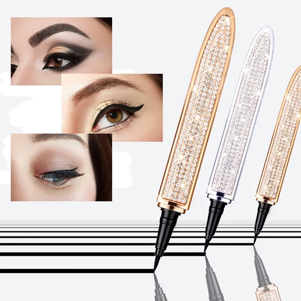 Magic Self Adhesive Lashes Eyeliner Long Lasting No Glue Non Blooming Quick Drying Eyelashes Sticking Eye liner Pencil