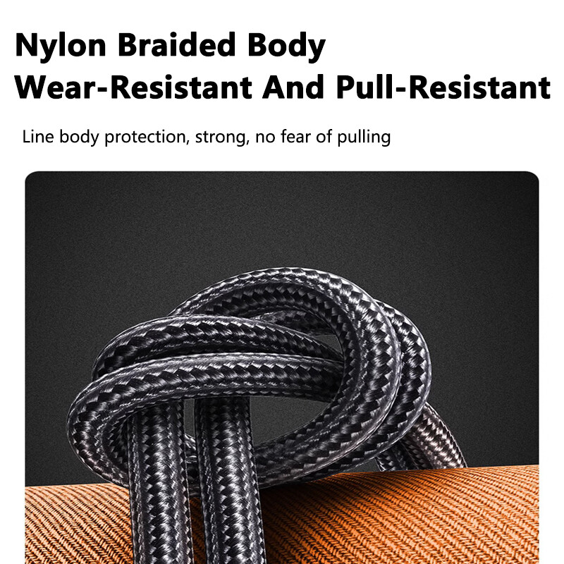 DISOUR 66W Fast Charge Cable Nylon Braided Charging Line USB To USB To Micro USB/Type-C/iPhone Support Data Transfer For IOS Android