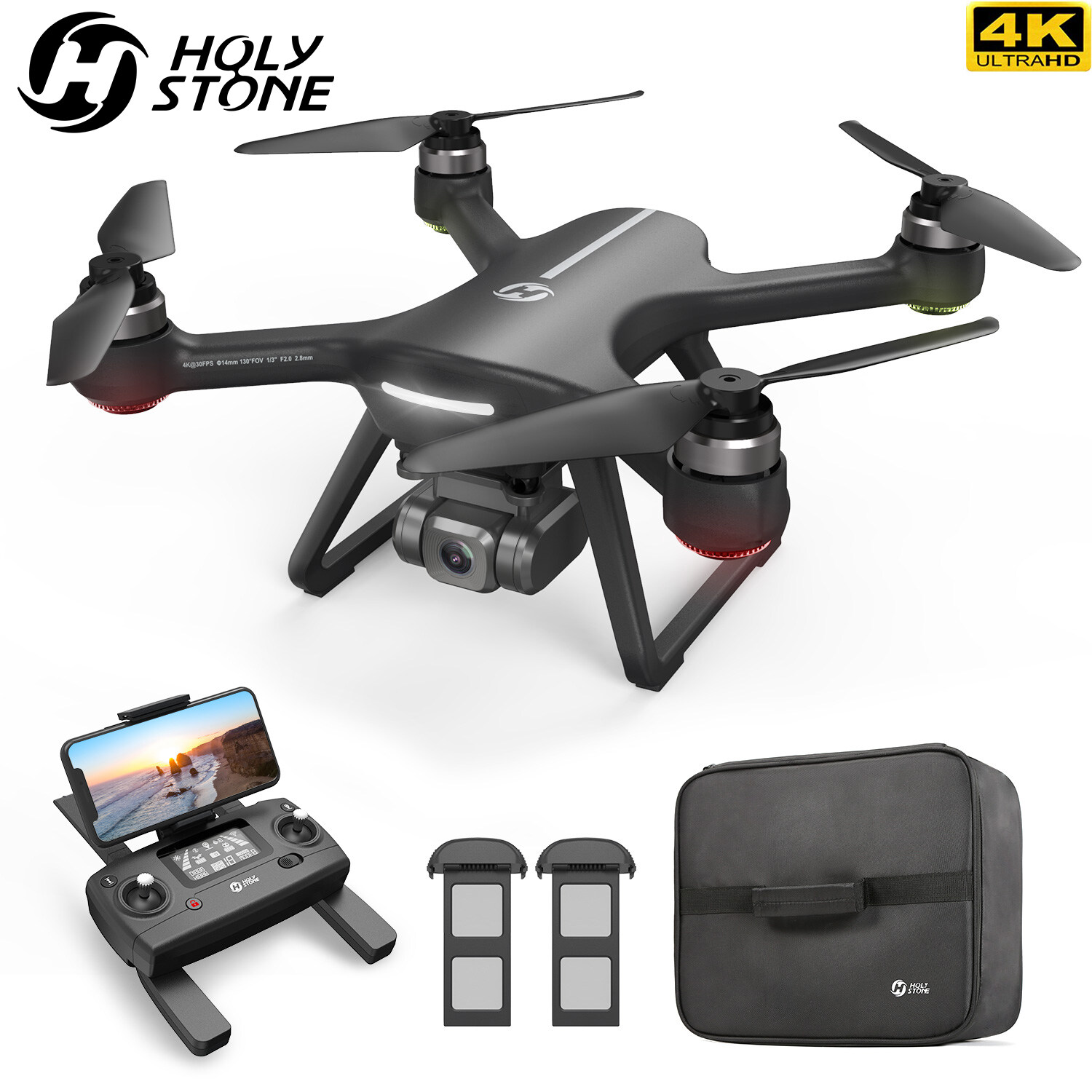 GPS Quadcopter with 5GHz FPV Transmission Brushless Motor Follow Me and Outdoor Carrying Case Holy Stone HS700E 4K UHD Drone with EIS Anti Shake 130°FOV Camera for Adults Easy Auto Return Home 