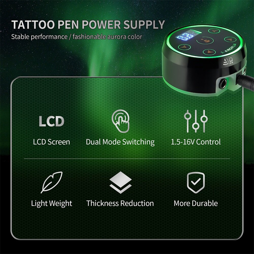 foreverlily Ta ttoo Pen Power Supply Dual Connecting Interfaces Stable Performance With LCD Screen Power Supply