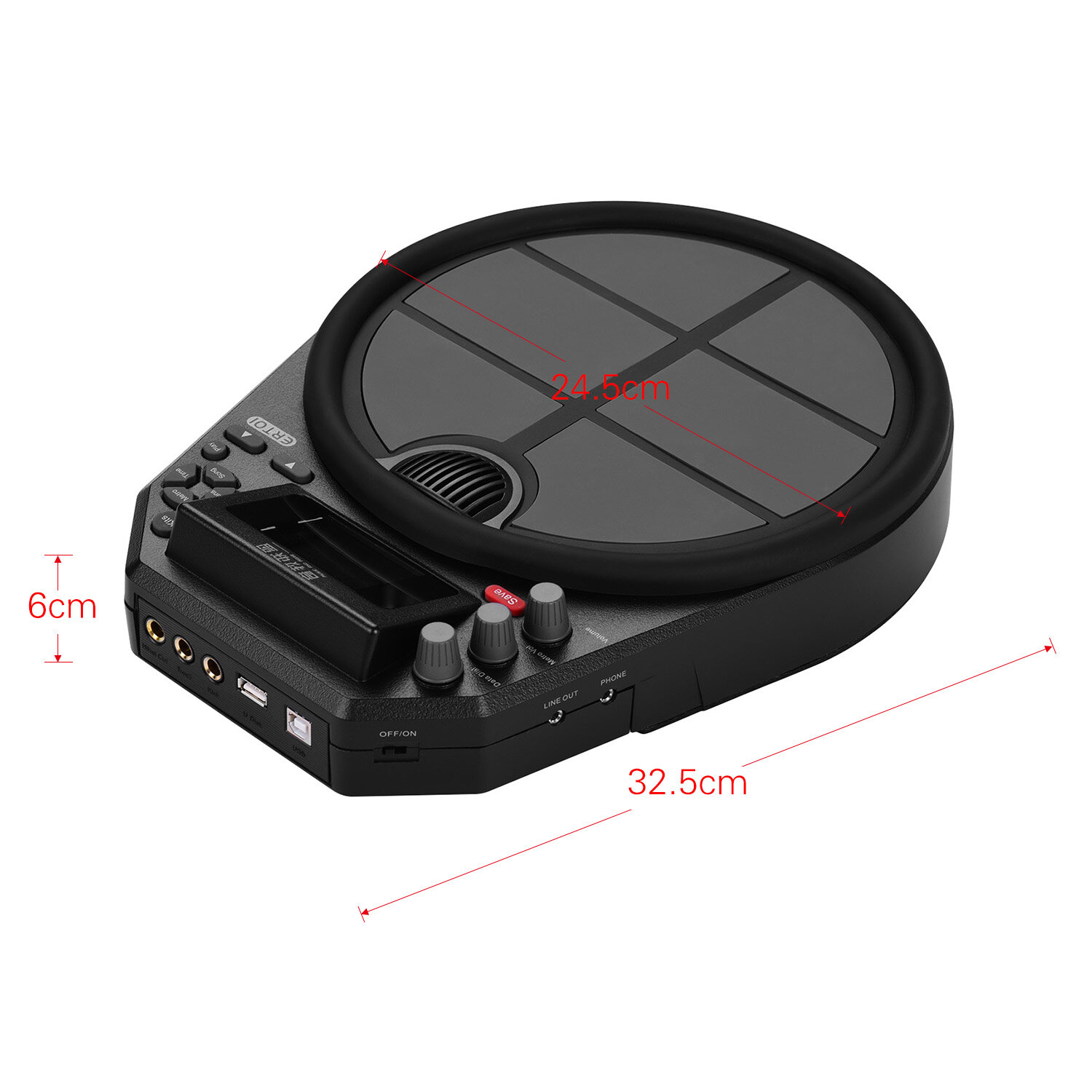 Portable Electronic Drum Percussion Drum Practice Pad 15 Drum Kit