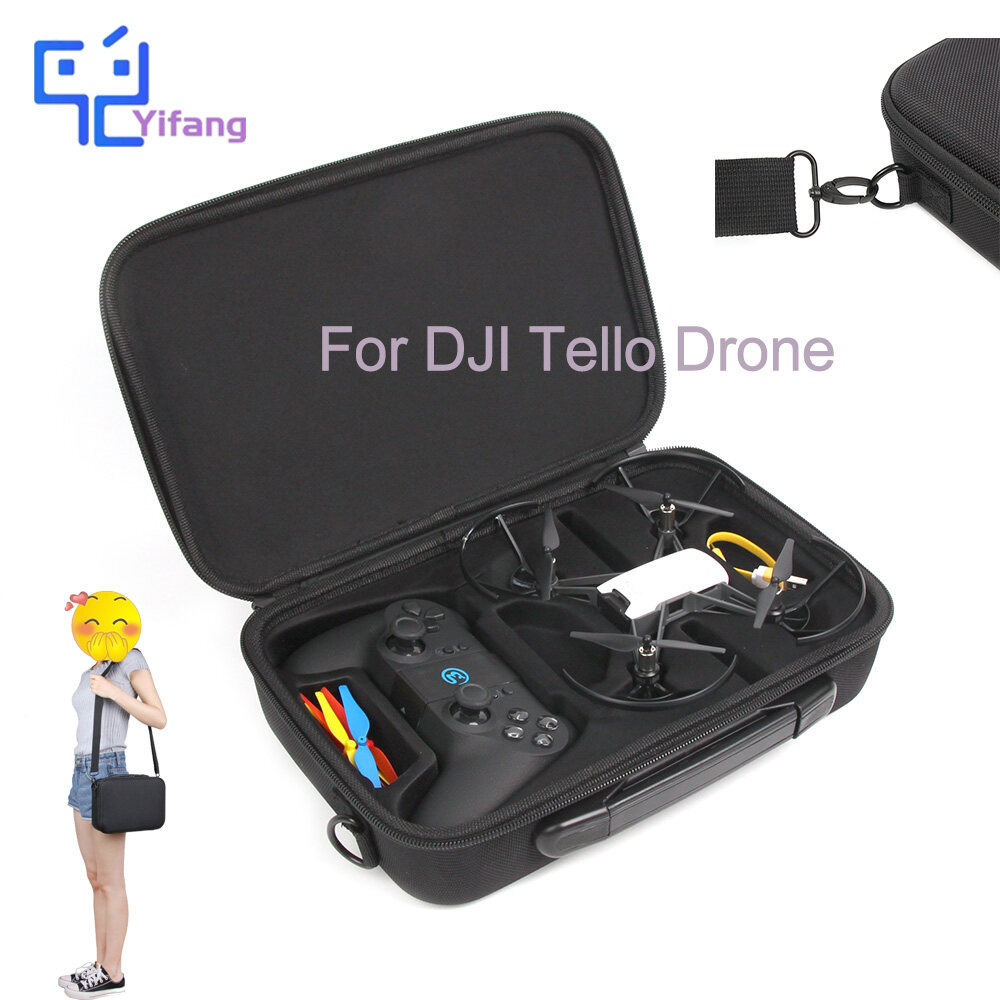 Yifang ทนทาน EVA ฮาร์ดแบกกระเป๋าสะพายกรณีป้องกันสำหรับ DJI Tello Drone และ t1d การควบคุมระยะไกล