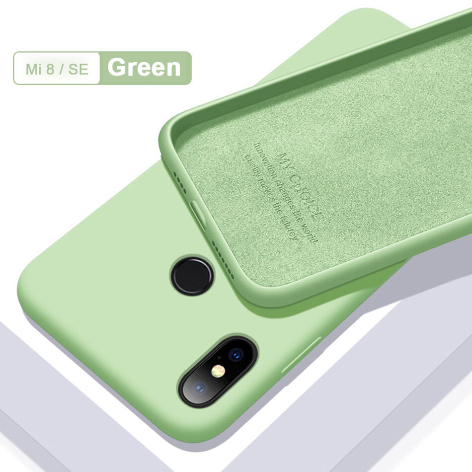 Mi 8 Case for Xiaomi Mi 8 SE Original Liquid Silicone Case Rubber Microfiber Cloth Lining Cushion Capa for Mi 8 Lite Explorer casing