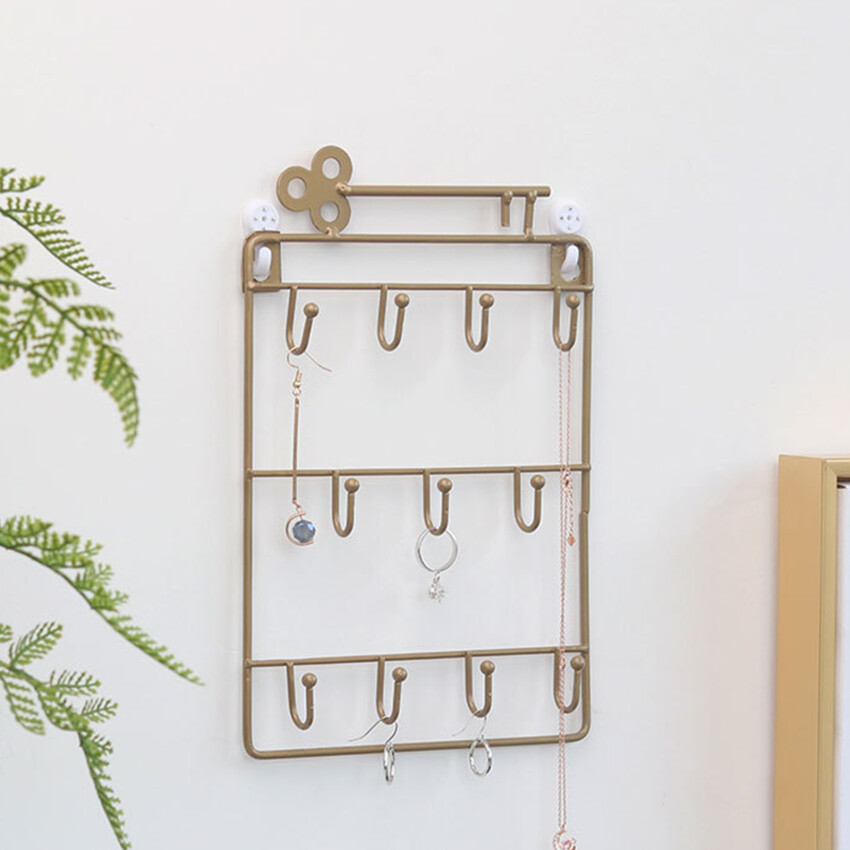 Modern Style Iron Wall Mounted 11 Hangers Hooks Key Holder Coat Hat Storage Rack Practical Cloth / Keys Hooks