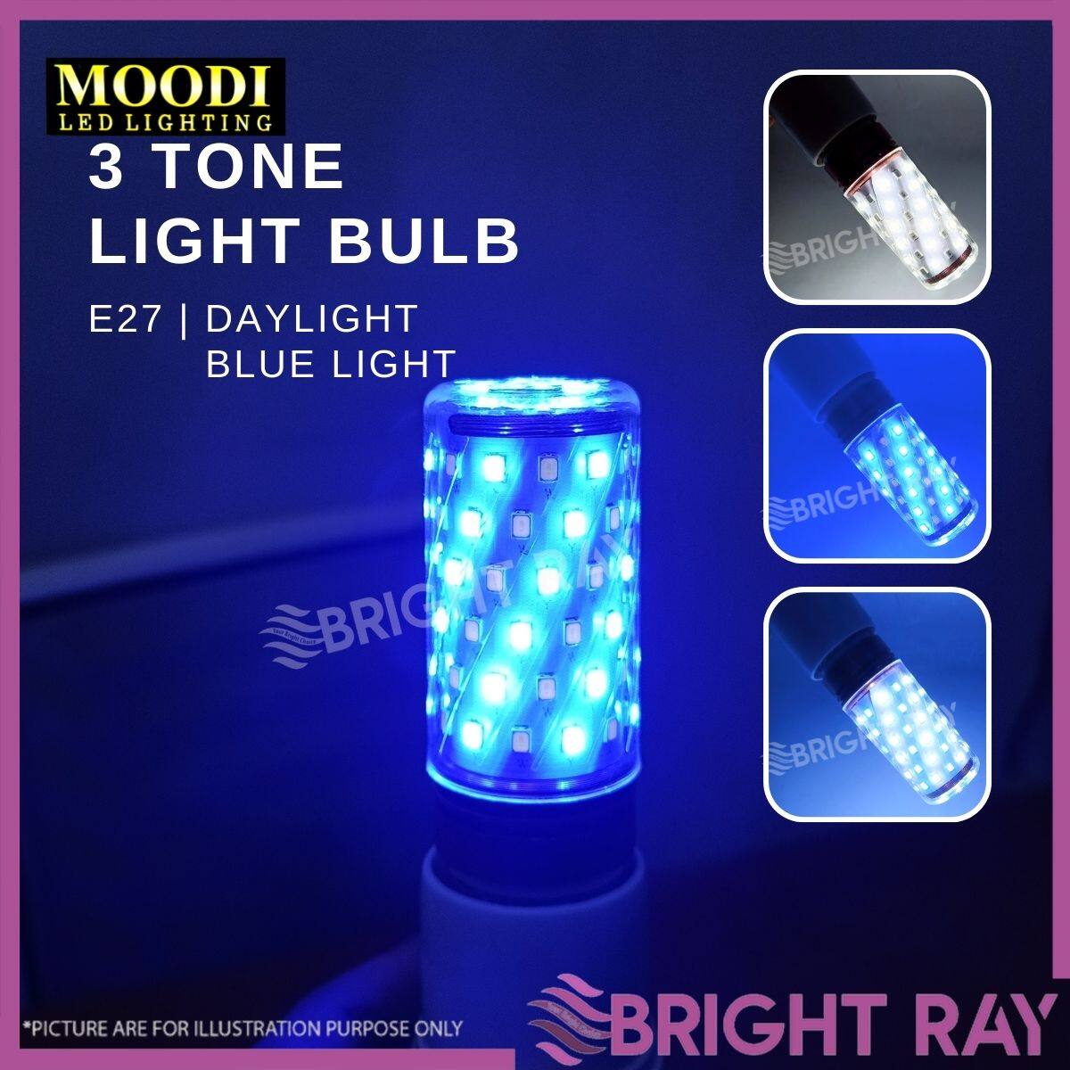 E27 3 TONE COLOR Blue + Daylight LED BULB Super Bright LED Corn Bulb