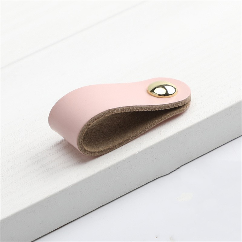 Light Luxury Leather Pull Handle Door Closet Cupboard Drawer Cabinet Dresser Knob Furniture Home Children Anti-collision