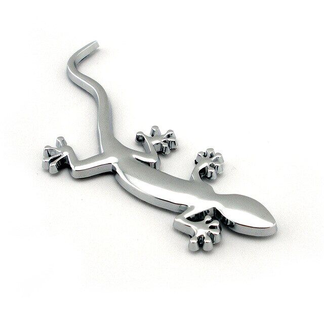 Gecko Badge 3d Chrome Plastic Lizard Emblem Black Gecko Trunk Decor