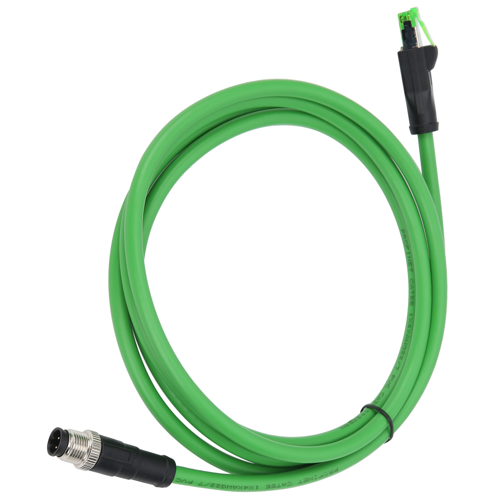 Patch Cord M12 RJ45 Connector Ethernet Shielded Cable 24 AWG Wire IP67 Waterproof