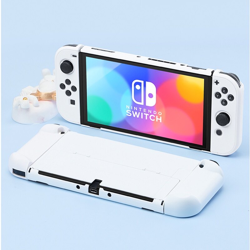 Ốp Bảo Vệ Cho Nintendo Switch OLED Ốp PC Vỏ Cứng Cho NS OLED Dock Màu Trắng