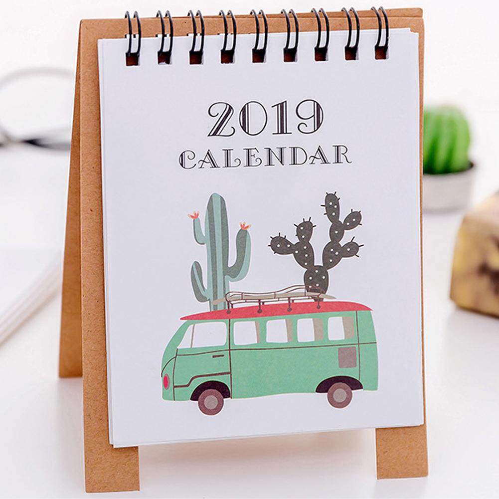 2019 Kalender Berdiri Perencana Meja Kartun Daftar Kegiatan Jadwal Bulanan Desktop Agenda Organizer