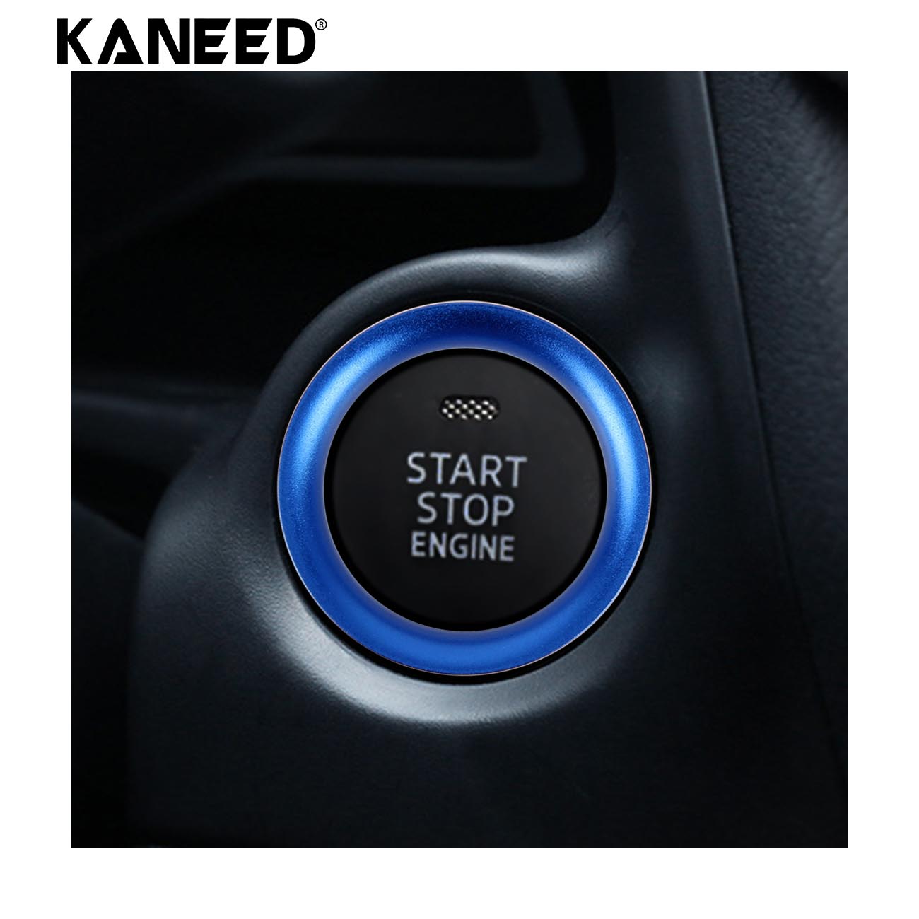 KANEED Nút Bấm Khởi Động Động Cơ Xe Hơi Vòng Trang Trí, Miếng Dán Trang Trí Hợp Kim Nhôm Cho Mazda