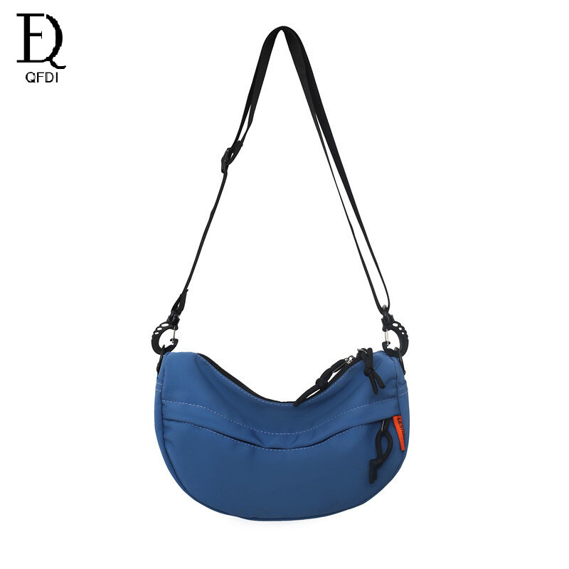 QFDI Men's single shoulder bag dumplings bag cross-body bag fashion men and women with a small bag