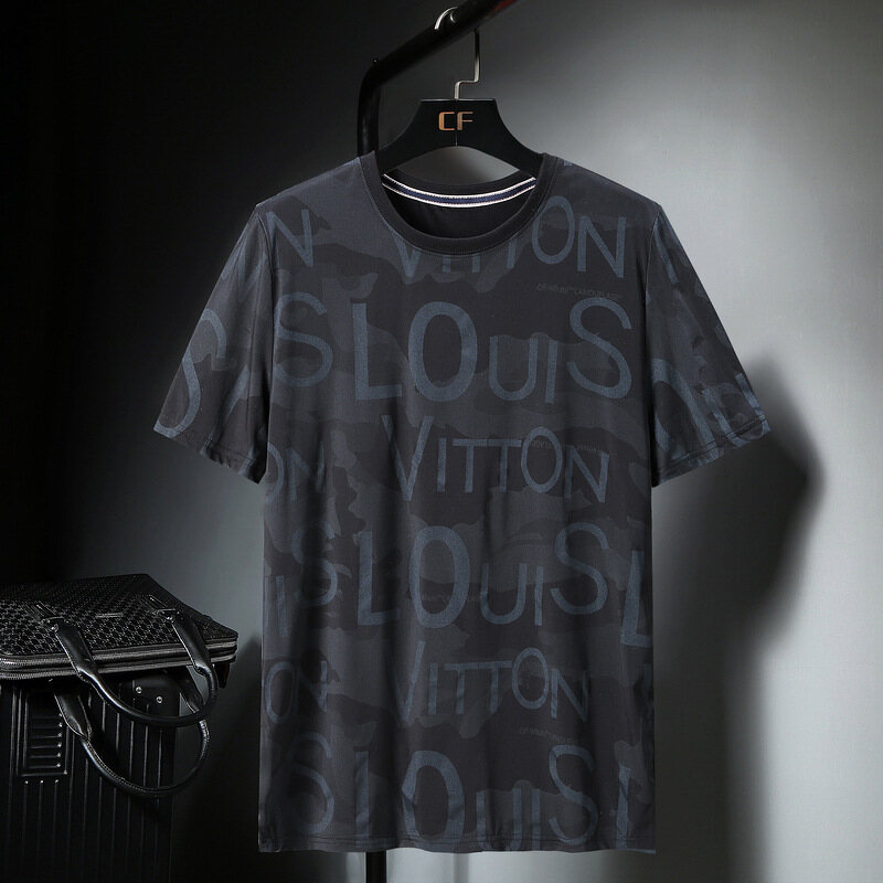 【XL-10XL】170KG Can Wear Large Big Plus Size Fat Oversize Poly-Cotton Mens Print Short Sleeve Cool T-Shirt Loose Casual In Summer
