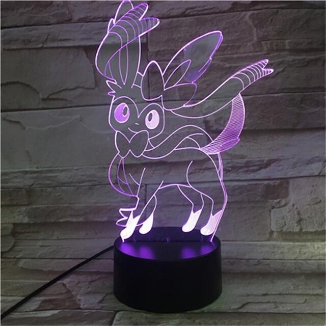 Game Pokemon Eevee 3D Led Anime Action Figure Toys For Kids Decor Home Model Flareon Espeon Sylveon Figurine Lamp Pocket Monster