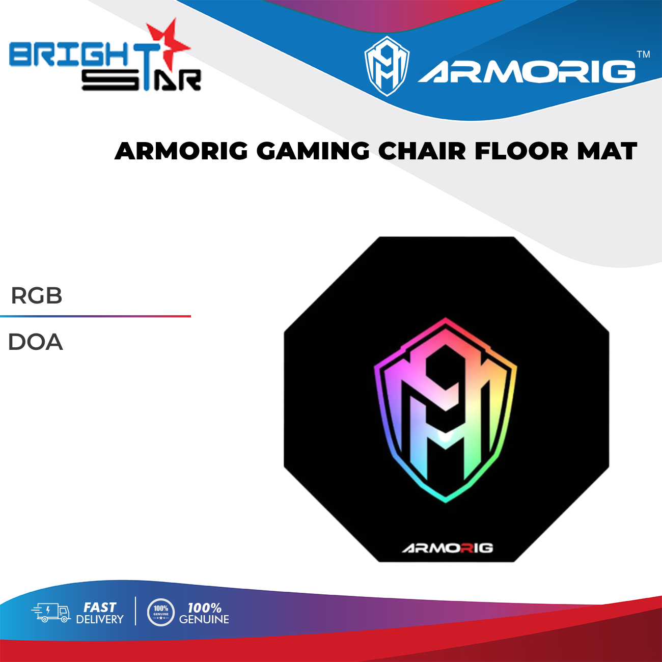 ARMORIG GAMING CHAIR FLOOR MAT / RGB / DOA / Lazada