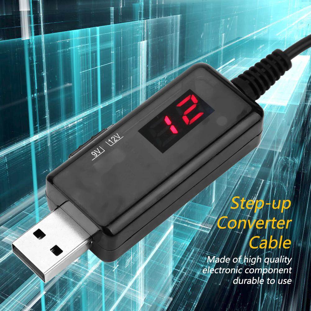 USB to DC Boost Cable Router Step-up Voltage Converter Display 9V/12V