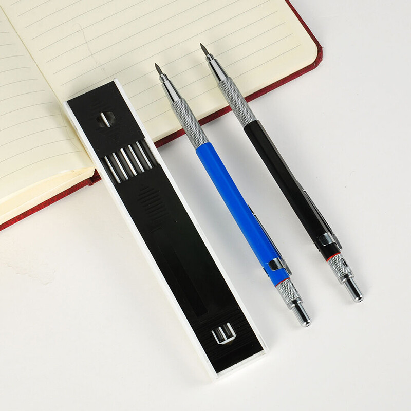 1 Bộ 2 Mm Kẹp Lõi Chì 2B Tự Động Vẽ Cơ Học Bút Chì Phác Thảo 12 Dẫn Nạp