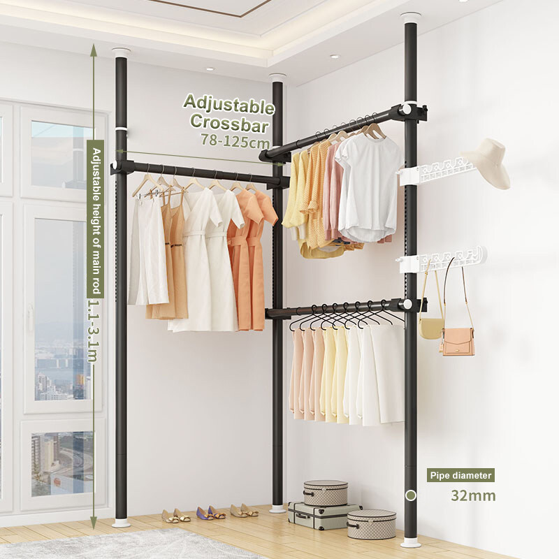 Floor Standing Clothes Hangerfloor to ceiling telescopic clothing rack Indoor Floor balcony bedroom drying hanger Lazada