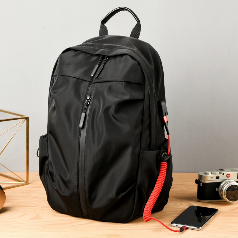 CHIC JOY Men's backpack casual fashion brand street European and American simple backpack fashion trend large capacity solid color all-match computer bag school bag