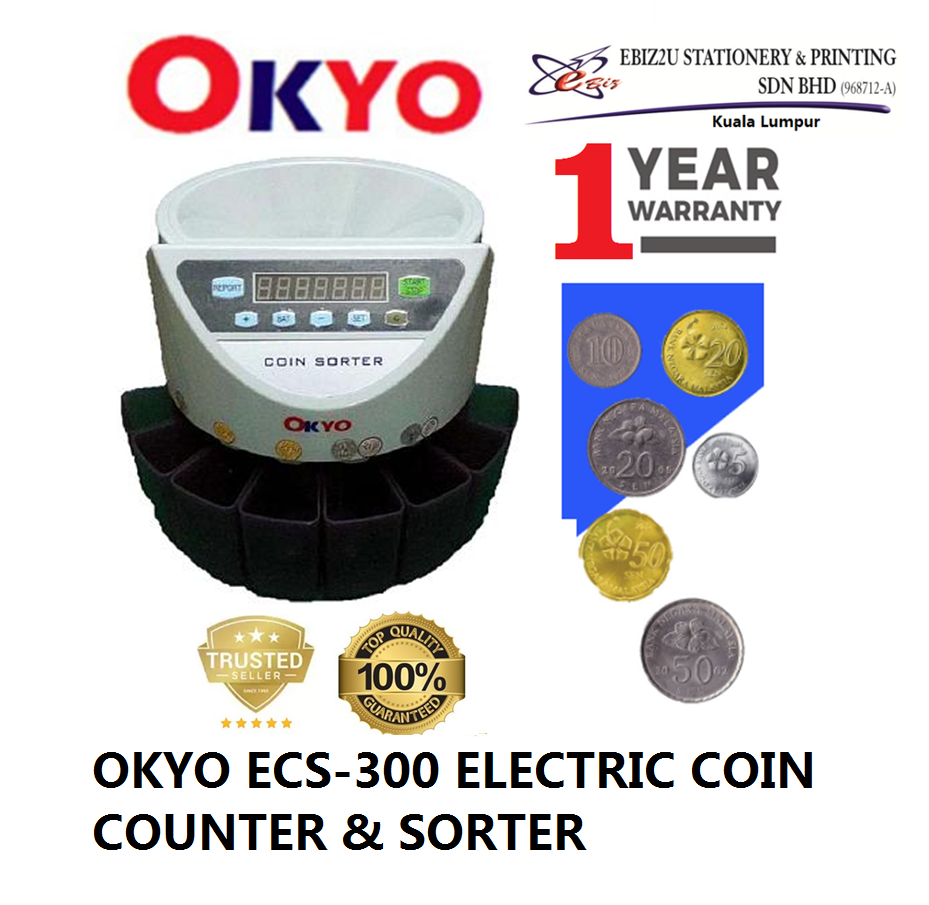 OKYO ECS300 ELECTRIC COIN COUNTER & SORTER (note counter machine