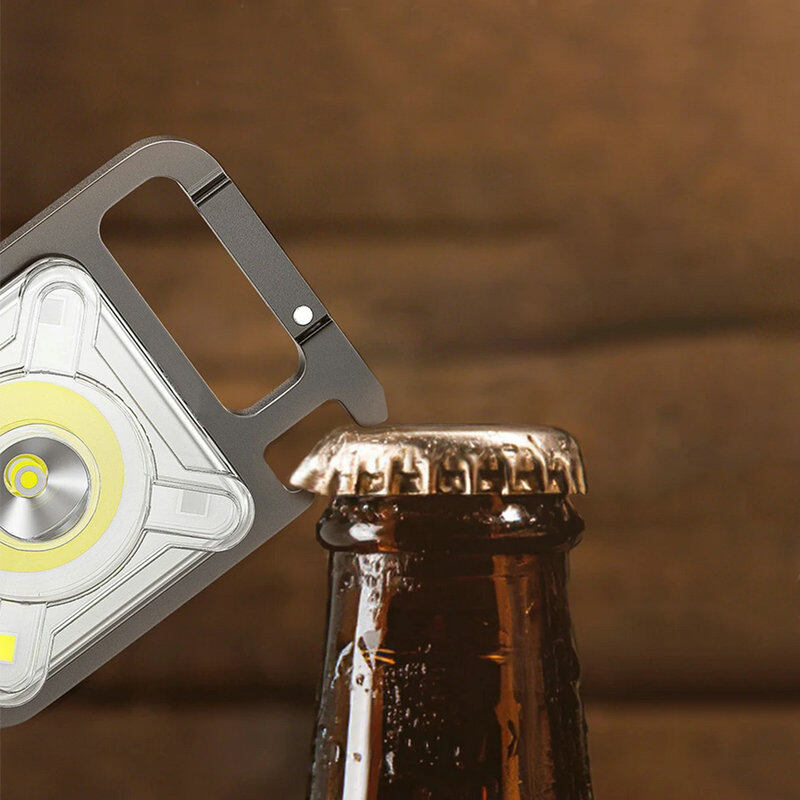 New Keychain Light Mini Working LED Flashlight Usb Rechargeable COB Outdoor Camping Small Emergency Cap Clip Light