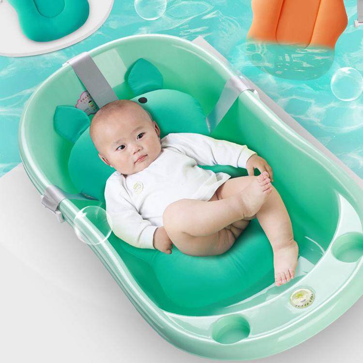 Baby Bath Pillow Soft Nonslip Baby Bath Mat Comfy Floating Bathing Pad 