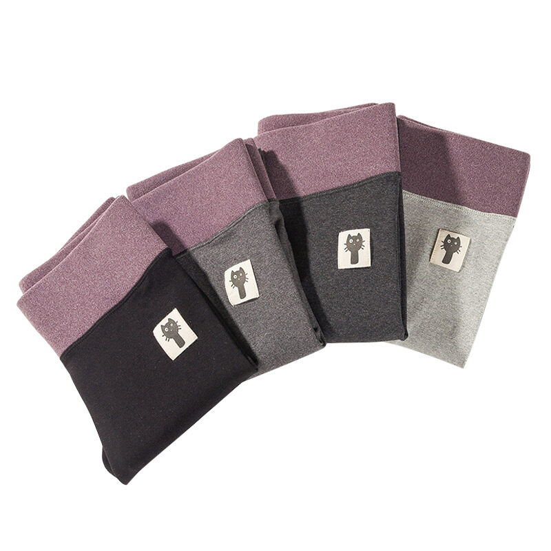 ECHOLI Quần Legging Cotton Cho Nữ Thời Trang Giản Dị Mùa Thu Và Mùa Đông Quần Nhung Dày Ấm Eo Cao Cộng Với Kích Thước Quần Legging Nữ Mềm