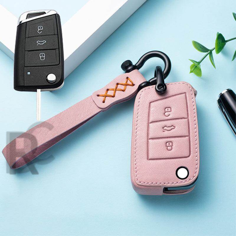 3 key insert start leather car key case suitable for Volkswagen key case golf 7 Tiguan L Jialv Lingdu Tan Yue Tu Ang Tu Yue