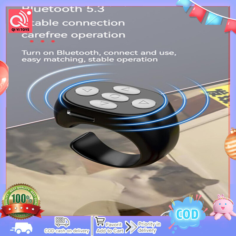 【Hot Sale🥇】Tik Tok Ring Remote Control Portable Bluetooth-compatible Mobile Phone Selfie Timer Page Turner Controller