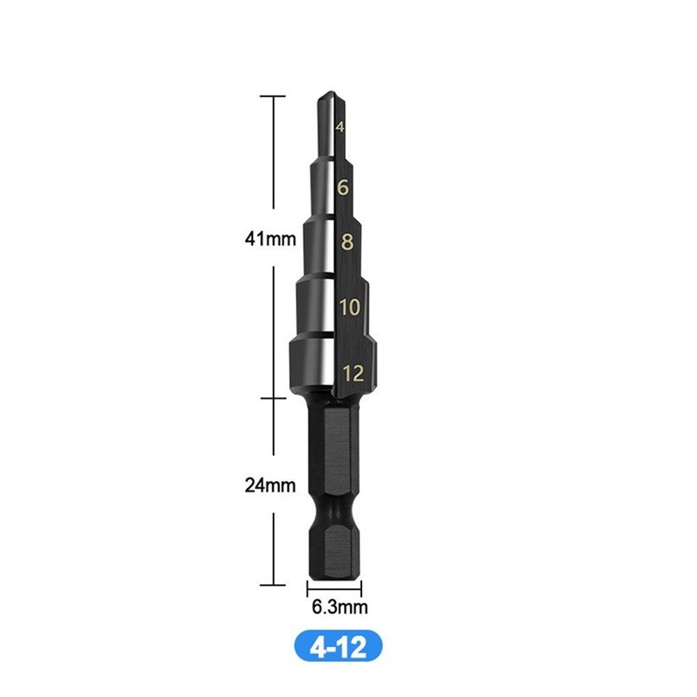Practical Step Drill Bit Black HSS Steel Durable High Quality Practical