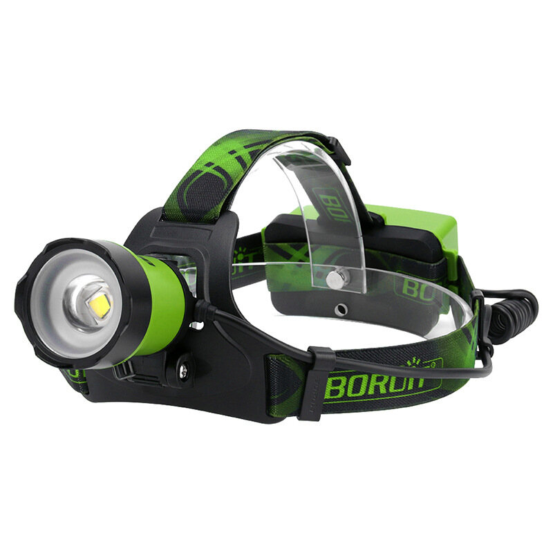 Headlamp Strong Light Zoom Headlamp+USB Charging Outdoor Fishing Camping Headlamp