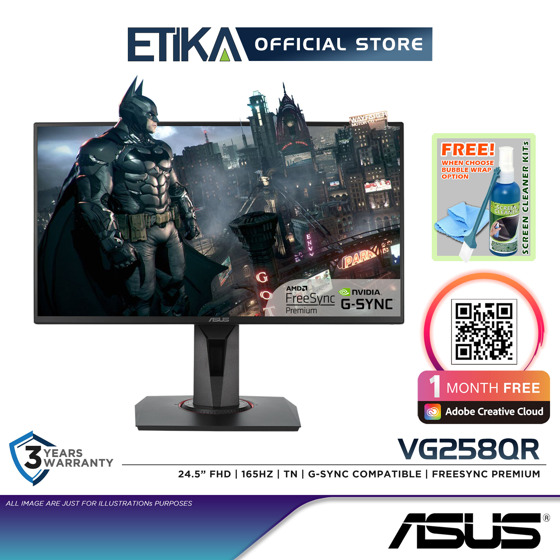 Asus VG258QR TN FHD 165Hz Gaming Monitor G-Sync