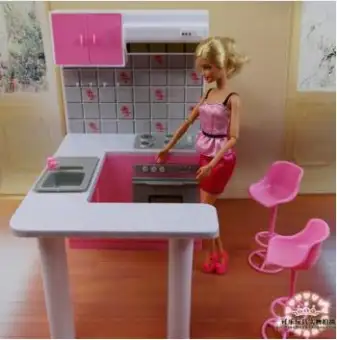 barbie doll big kitchen set