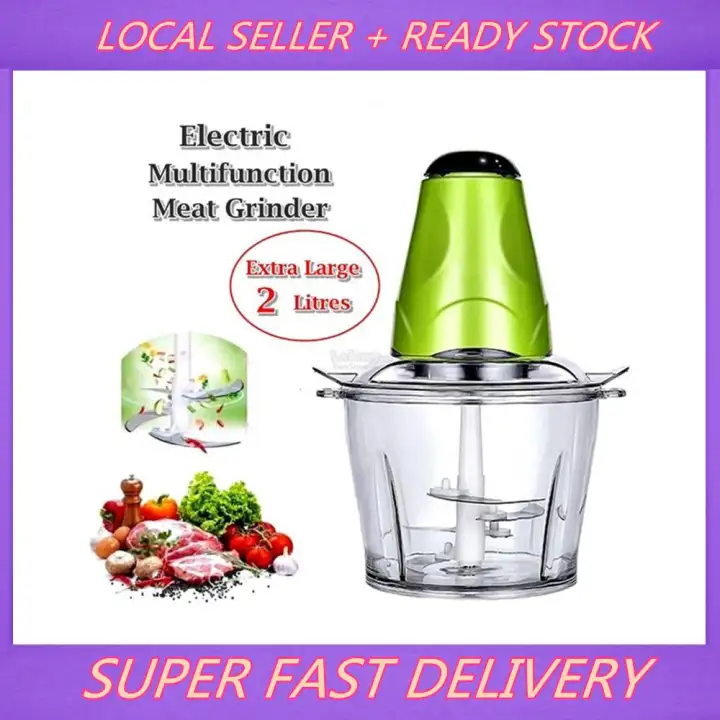 Local Seller Ready Stock Electric 2l Meat Mincer Chopper Food Processor Hand Mixer Meat Grinder 2l Malaysia Plug Lazada