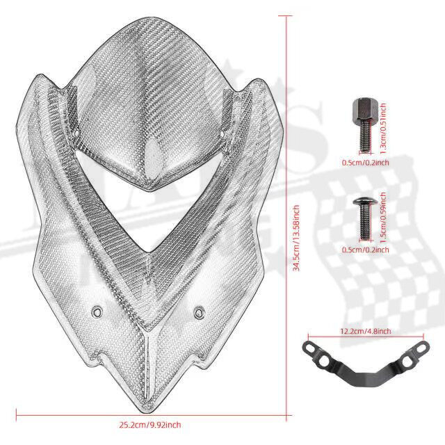 Car Motorcycle Windshield Windscreen Carbon Fiber Pattern