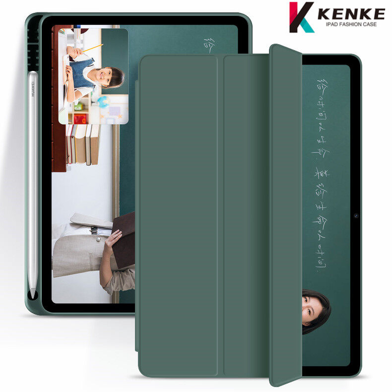 KENKE Huawei protective case, Huawei tablet MatePad protective case, suitable for Huawei tablet MatePad 10.4 inches, TPU/silicone material, smart sleep wake-up, anti-fall, dustproof and waterproof, honeycomb heat dissipation. Built-in pen tray.