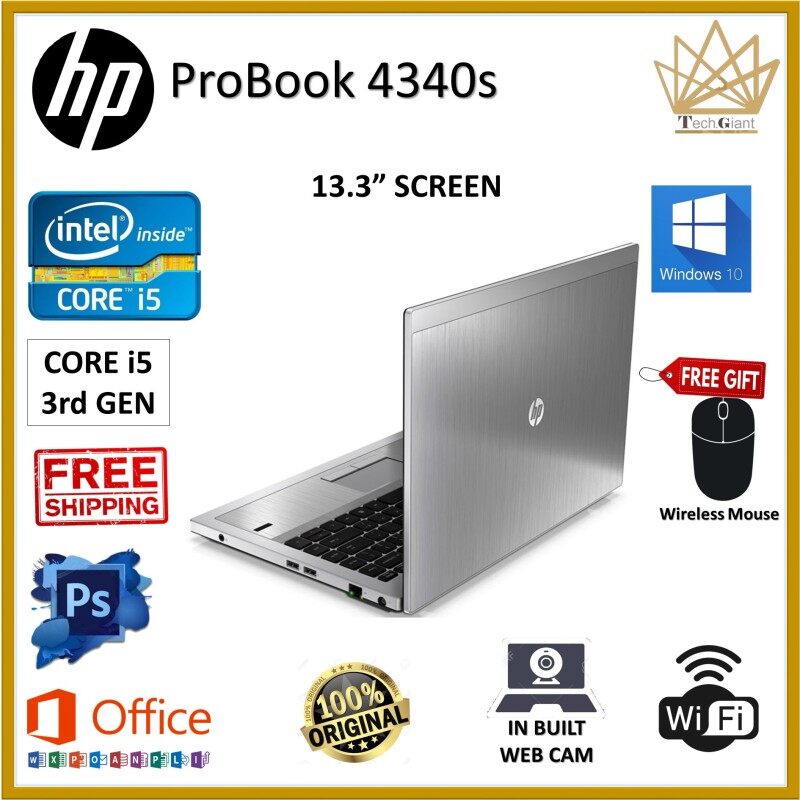 HP ProBook 4340s CORE i5 ( 3rd GEN ) 13.3 HD / 8GB RAM / 500GB HDD/ WINDOWS 10 / REFURBISHED Malaysia