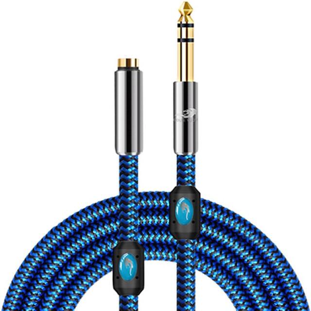 【Stock in TH】1/4'' TRS 63.5 mm Female to 6.35 mm Male Stereo Extension Cable Jack Stereo Audio