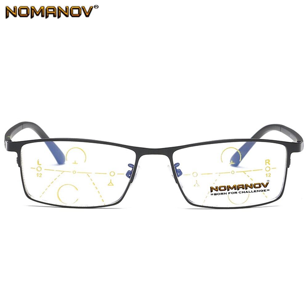 Commercial alloy frame anti-fatigue lens men women progressive multifocus reading glasses add 100 150 200 250 300 350 400
