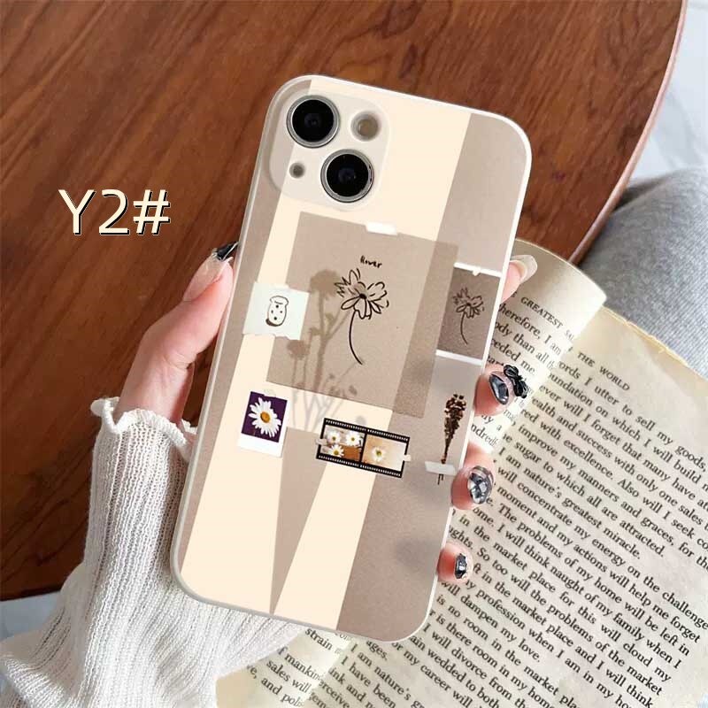 Fashion case for iphone 14 pro max iphone 13 pro max iphone 11 iphone 12 iphone xr xs 6 6s 7 8 plus se 2020 trend daisies and morandi soft silicone phone cover layor